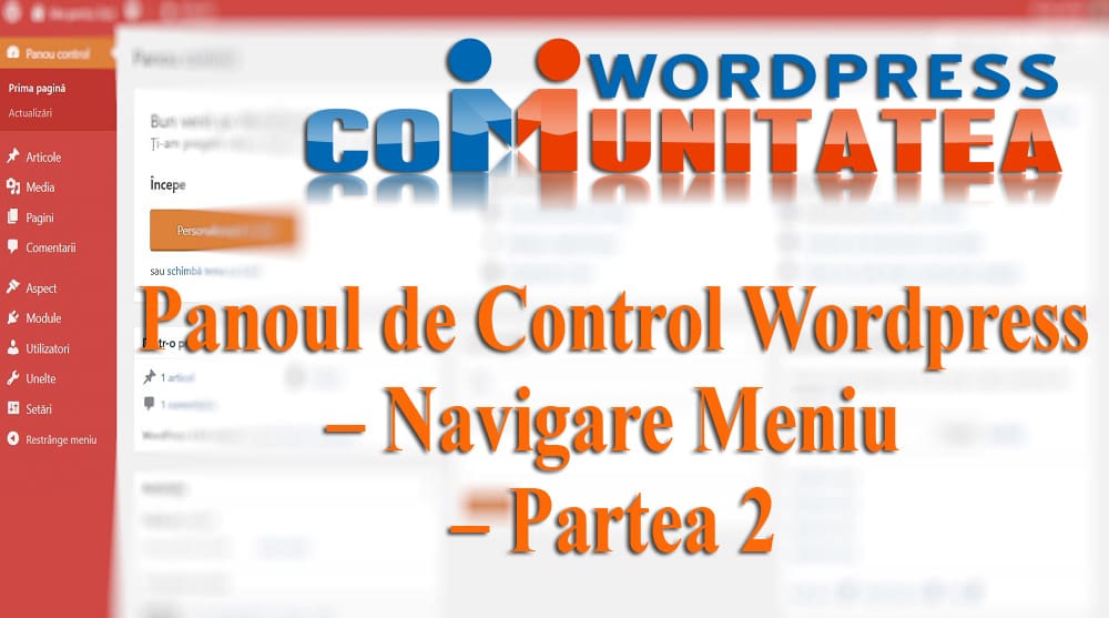 Panel de control de Wordpress - Menú de navegación