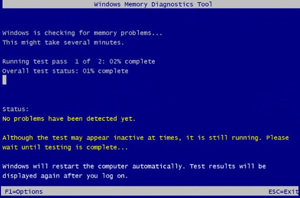 Comprobación de memoria cmd