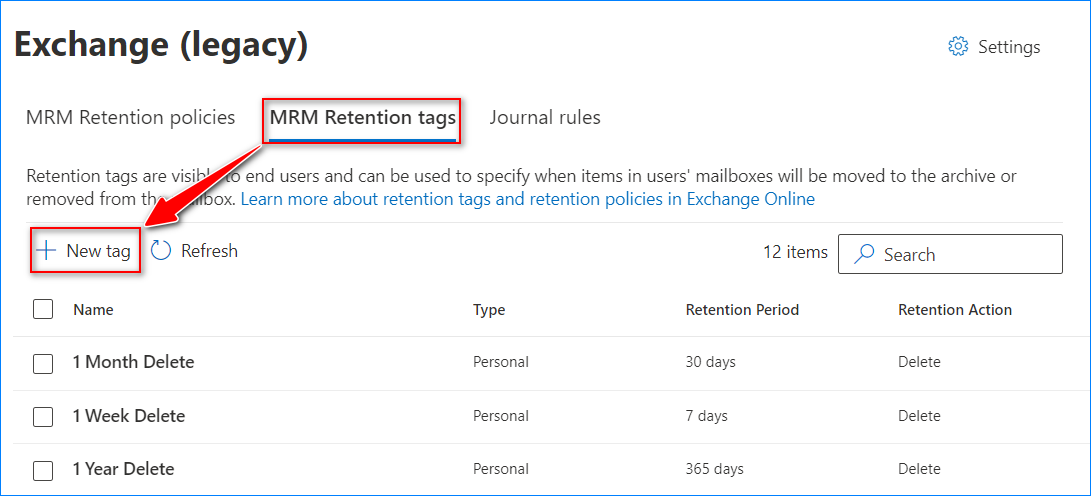 politica de retencion office 365
