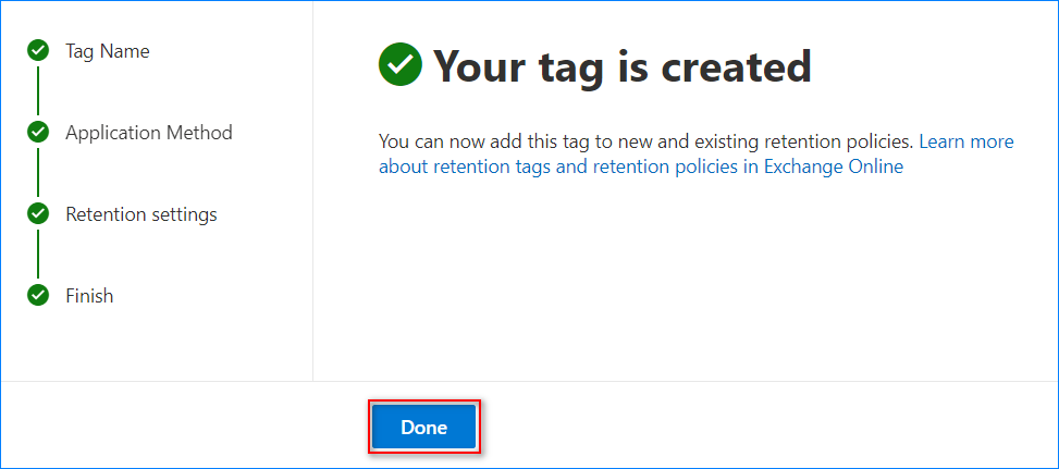 política de retención de Outlook Office 365