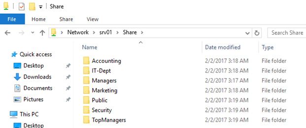 enumeración basada en el acceso al servidor de Windows