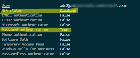 powershell comprobar el estado de mfa