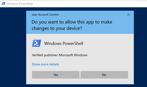 script de powershell ejecutado como administrador