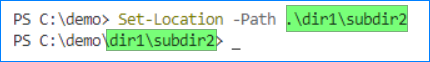 empujar ubicación powershell