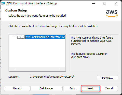aws cli instalar windows