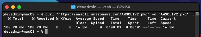 instalar aws cli mac