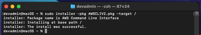 instalar aws cli en mac