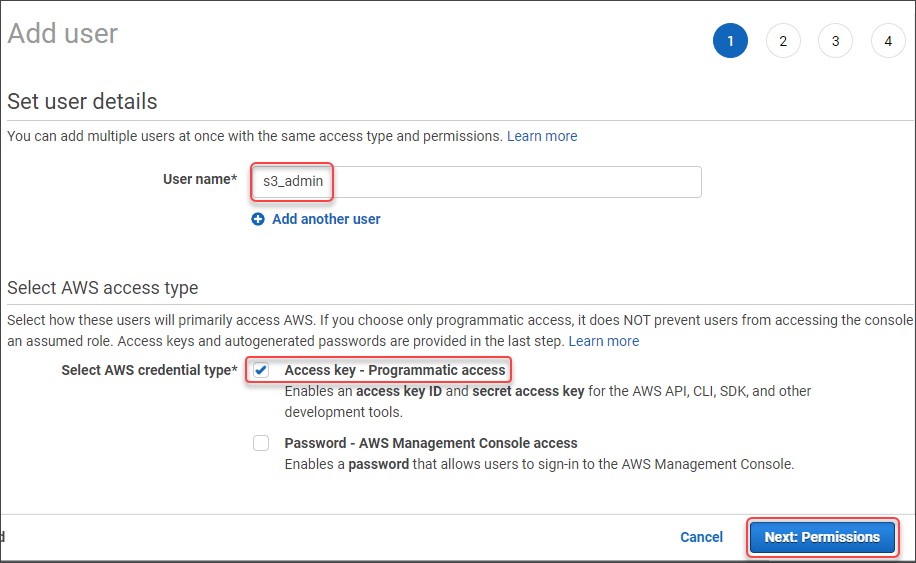 configuración de aws cli