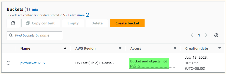 aws cli crear cubo