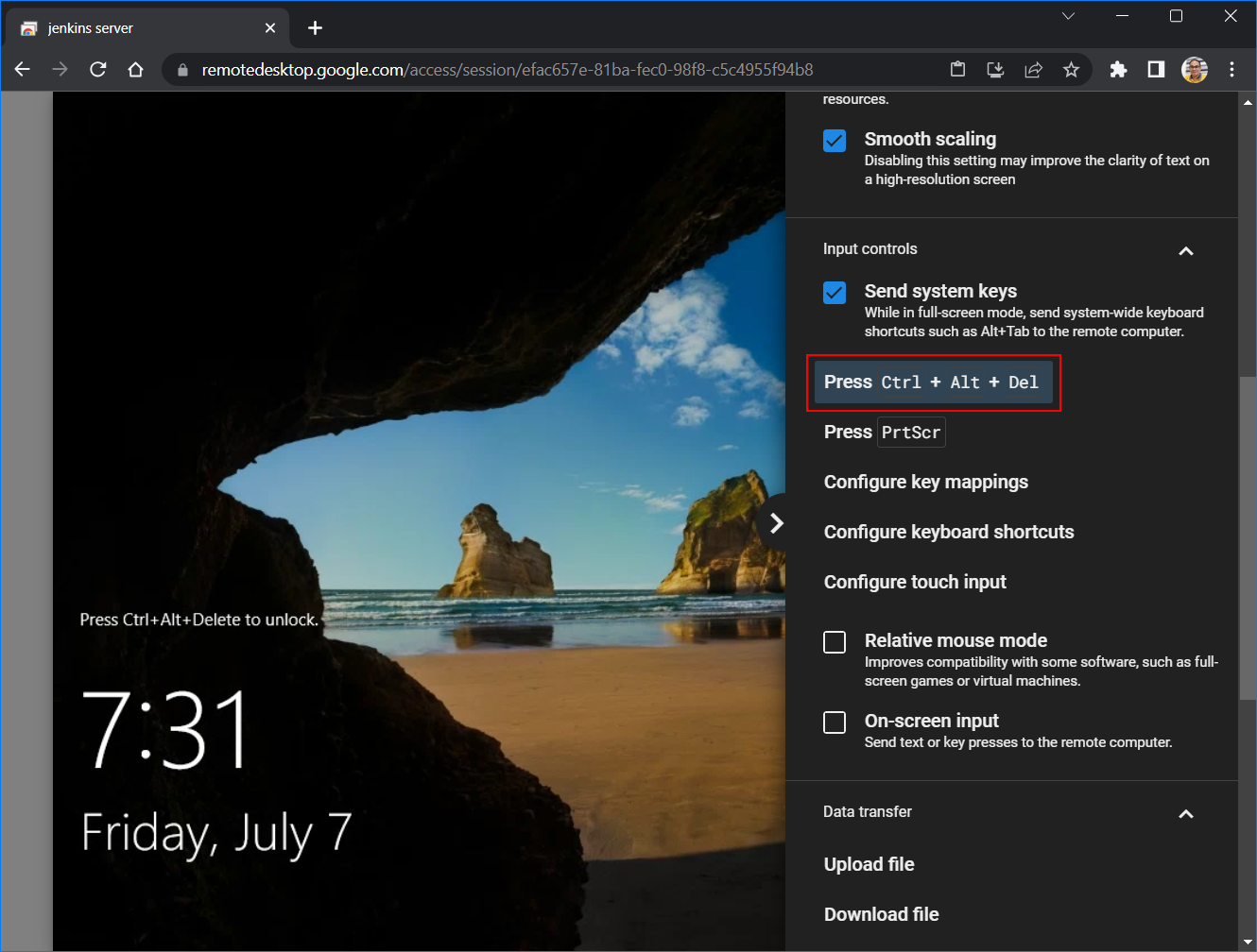 configurar el escritorio remoto de Chrome