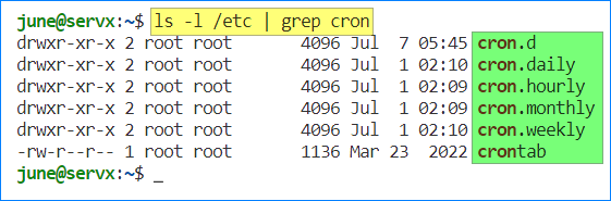 crontab enumera todos los trabajos