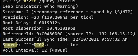 tiempo de sincronización de Windows con el controlador de dominio
