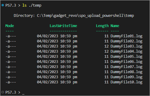 copie el archivo de powershell a sharepoint en línea