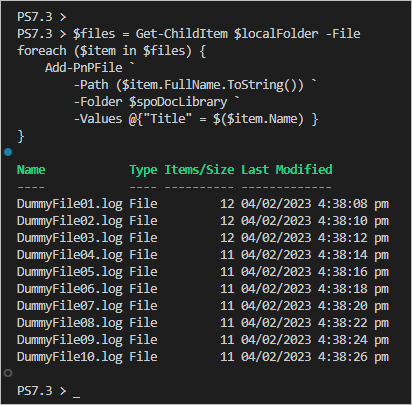 powershell para subir archivos a sharepoint online