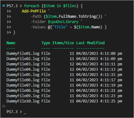 subir carpeta a sharepoint online powershell