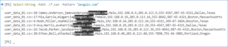 equivalente a grep powershell