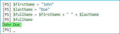 concatenación de cadenas powershell