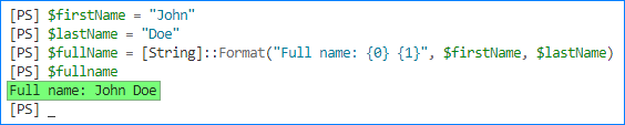 powershell concatenar cadenas