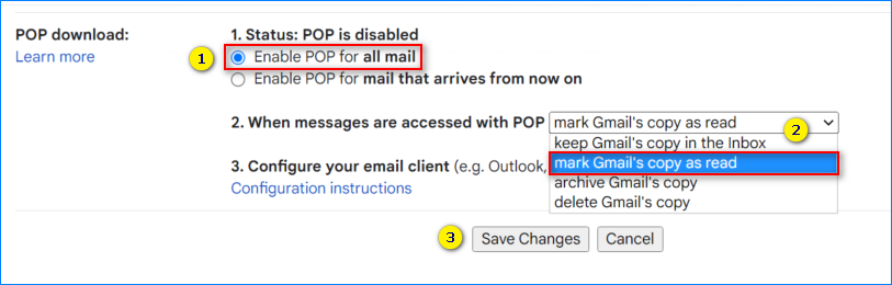 como configurar gmail en Outlook