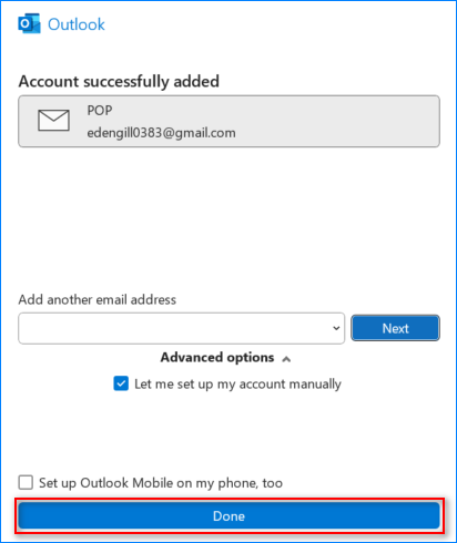 como configurar gmail en Outlook