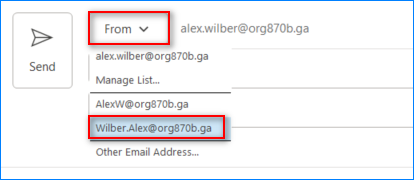 seleccionar alias de correo electrónico