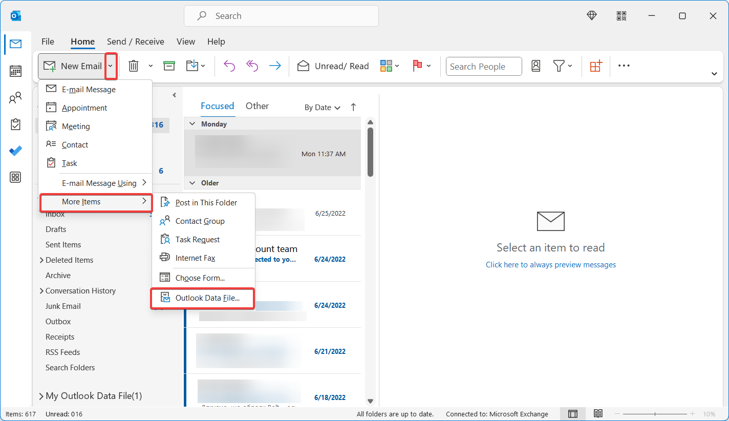cómo cambiar el nombre de la carpeta de archivo en Outlook