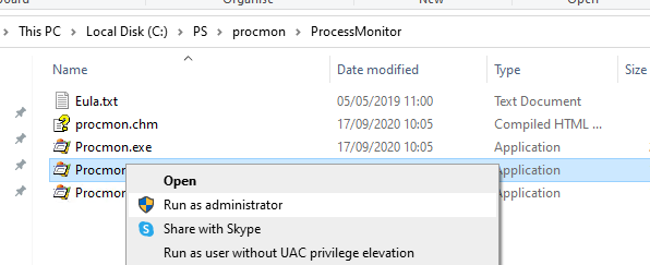 Monitor de proceso ProcMon