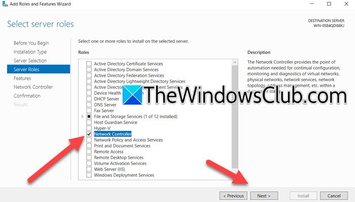 Controlador de red en Windows Server