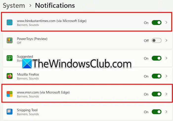 Verifique la configuración de notificaciones
