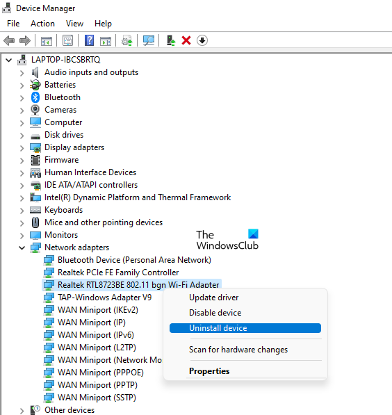 Desinstalar y reinstalar el controlador de red