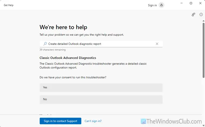 Utilice el solucionador de problemas de diagnósticos avanzados de Outlook para solucionar problemas de configuración en Windows 11