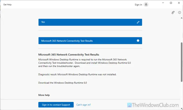 Use el solucionador de problemas de prueba de conectividad de red Microsoft 365