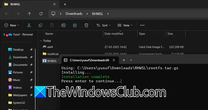 Ejecute Rhel/Fedora en el subsistema de Windows para Linux (WSL)