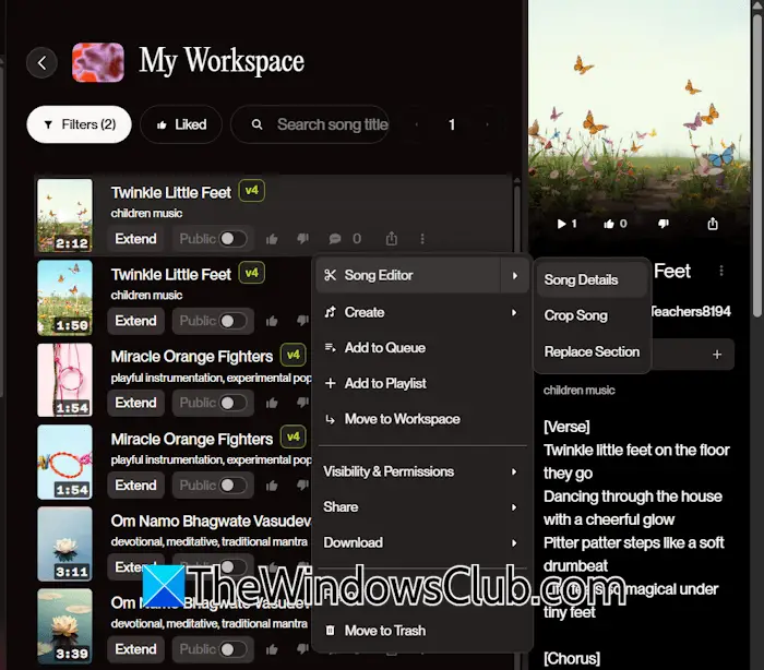 Editar canciones con Suno AI