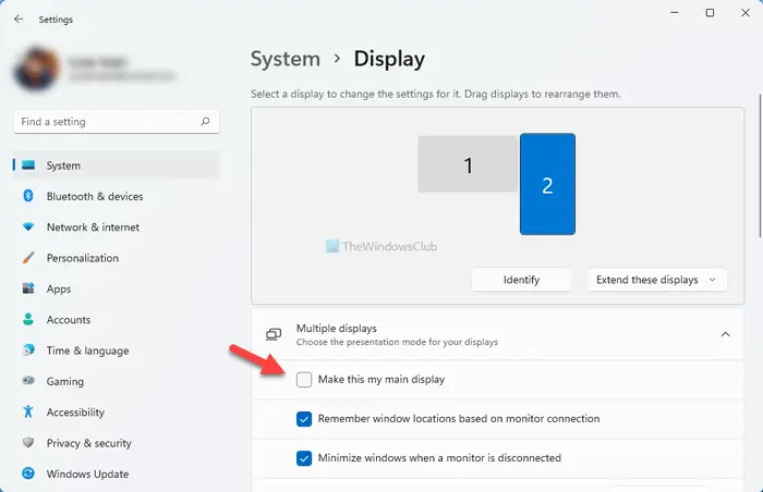 Cómo cambiar el monitor primario y secundario en Windows 11