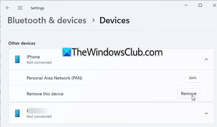 Eliminar el dispositivo a través de la configuración de Windows