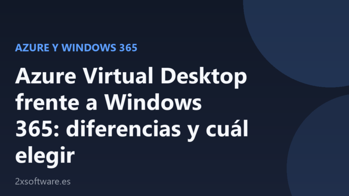 Portada de la comparación entre Azure Virtual Desktop y Windows 365, con el título sobre fondo azul marino y acento azul